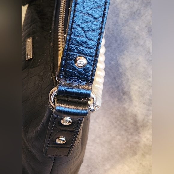 Kate Spade Croc Embossed Leather Shoulder Bag Green Lining EUC - Picture 9 of 16